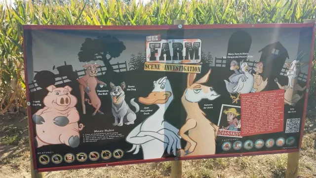 Farm Scene Investigation Sign