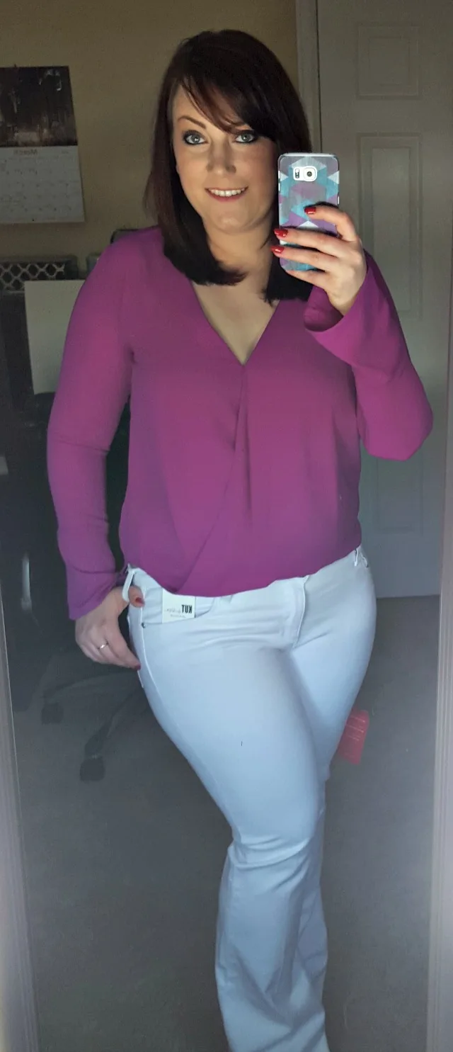 Allison Joy Landon LS Drape Top and KFTK Chrissy Flare - Trendsend