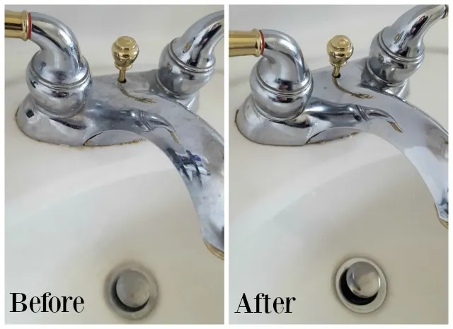 Scrubbing Bubbles Sink Before and After