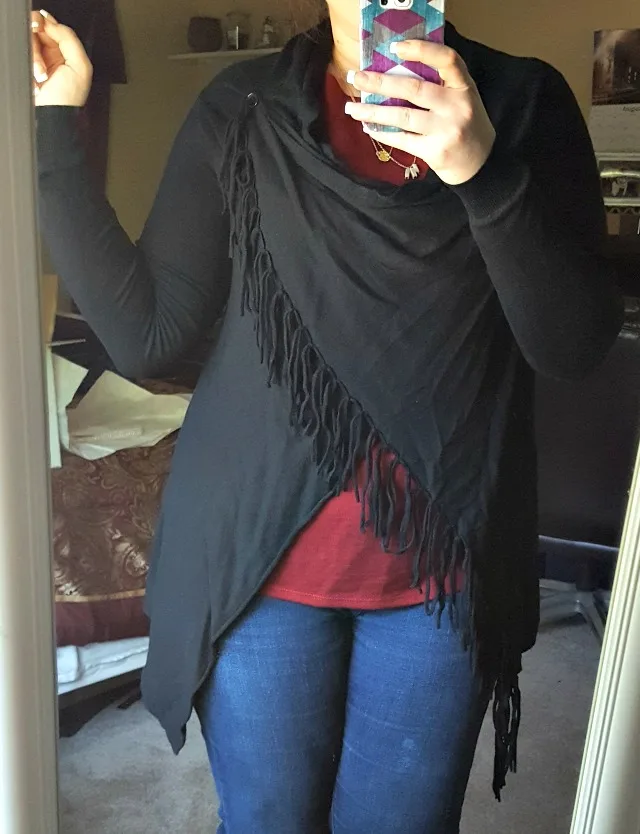 Lovestitch Fringe Drape Cardy - Trendsend